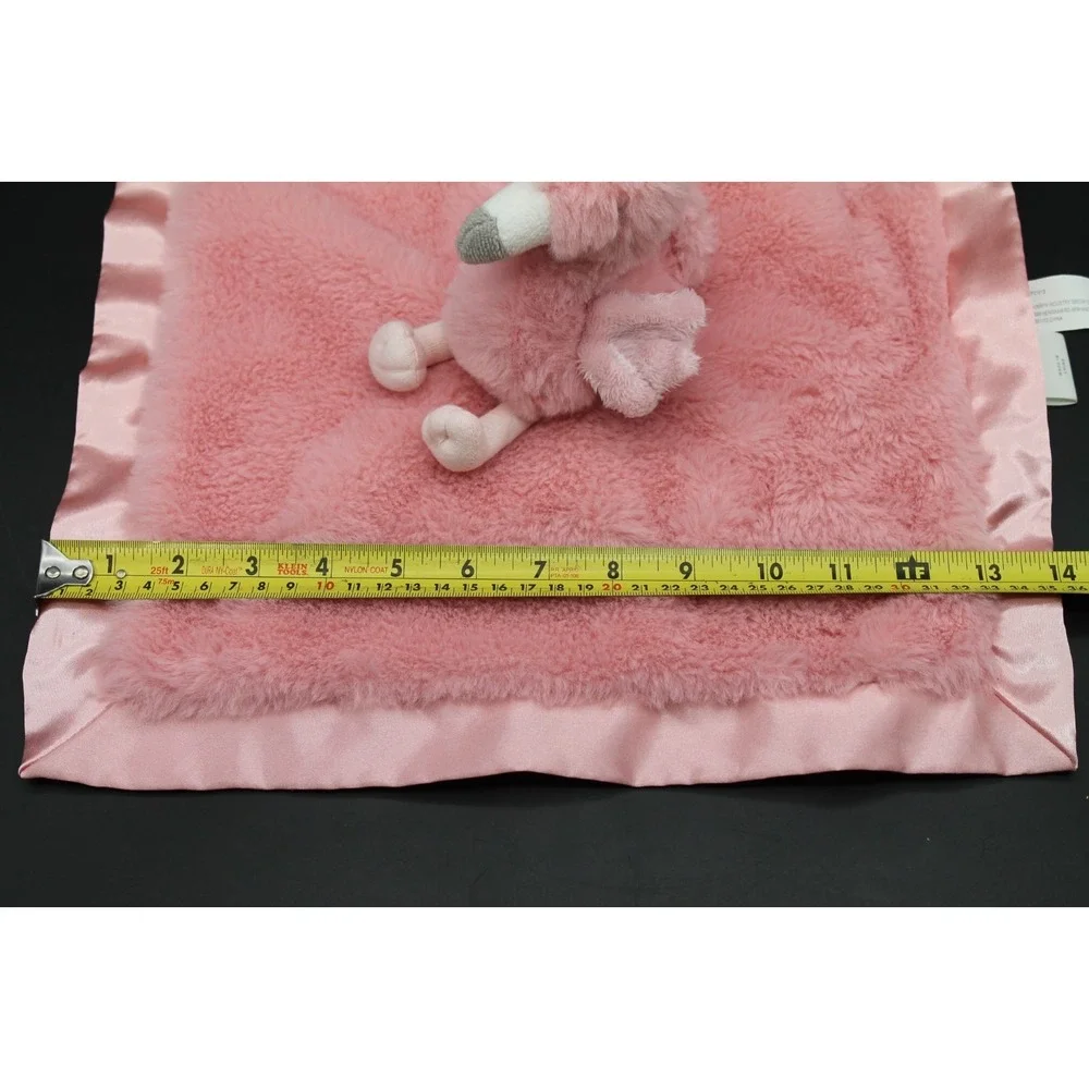 Cloud Island Pink Flamingo Security Blanket Lovey Baby Plush Satin Trim 14